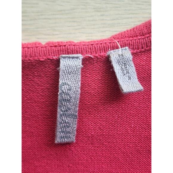 SWEATER/CARDIGAN-CASLON-Raspberry Red-Ruffles-Waist Tie-Long Sleeves-Size MED - Picture 4 of 8